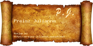 Preisz Julianna névjegykártya